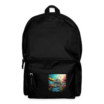 Fische in einer Fantasiewelt - Rucksack - Schwarz - Vorne
