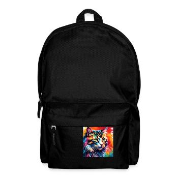 Bunte Katze - Rucksack - Schwarz - Vorne