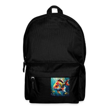 Fisch farbig - Rucksack - Schwarz - Vorne