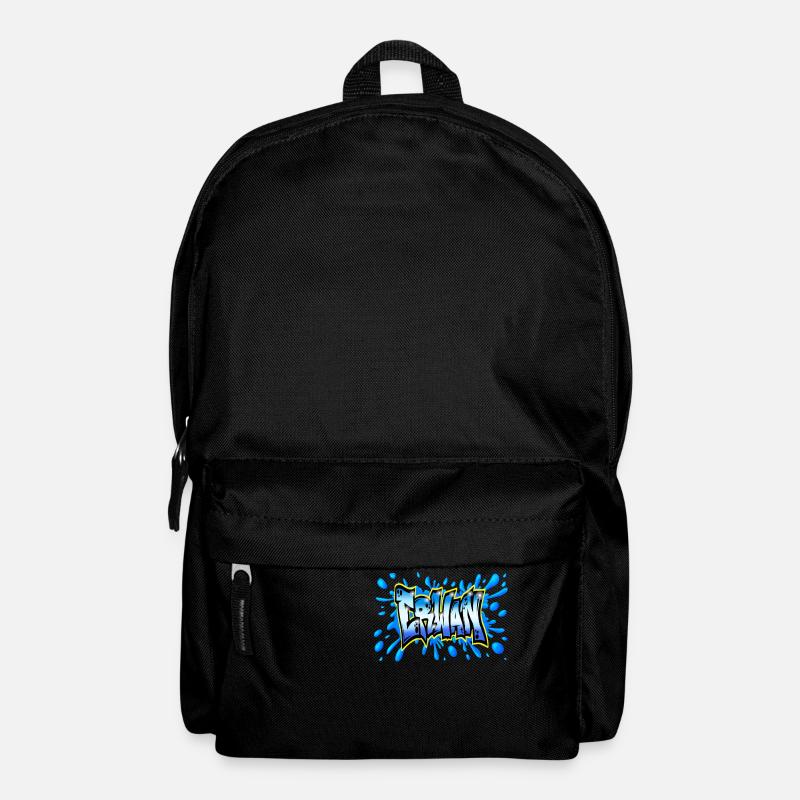Erwan GRAFFITI NAME PRINT - Backpack - black