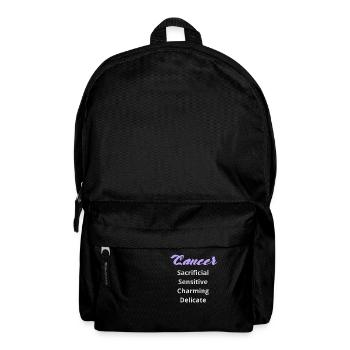Logo signe astrologique "Cancer" - Sac à dos - noir - Devant