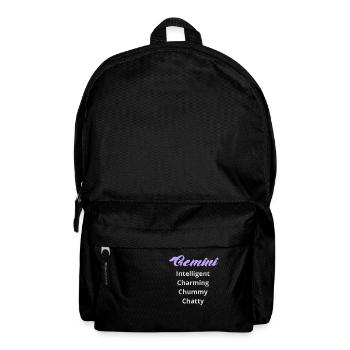 Logo signe astrologique "Gémeaux" - Sac à dos - noir - Devant