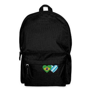 Brazil Bavaria Flag Heart - Backpack - black - Front