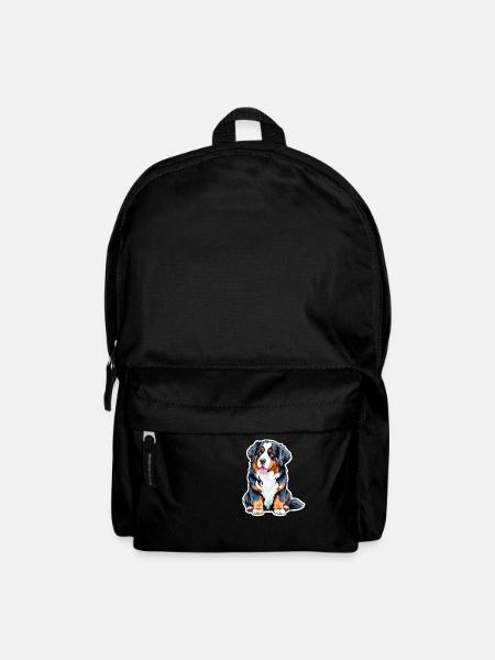 Berner Sennenhund Wasserfarben - Rucksack - Schwarz