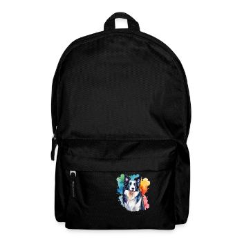 Border Collie Watercolors - Backpack - black - Front