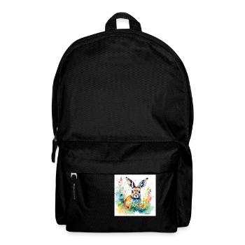 Hase farbig - Rucksack - Schwarz - Vorne