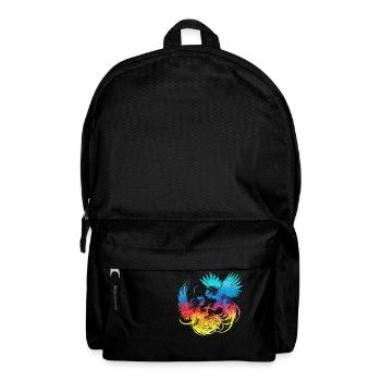 Cock tup fight animal isolated colorful chicken - Backpack - black - Front
