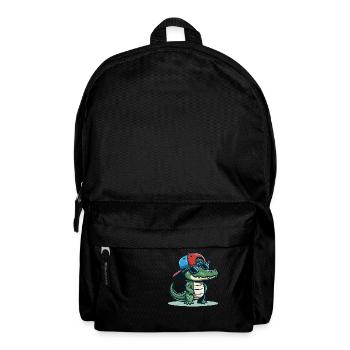Crocodile with Basecap and Sunglasses - Krokodil - Rucksack - Schwarz - Vorne