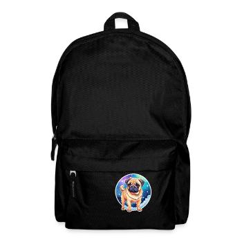 Mops Wasserfarben - Rucksack - Schwarz - Vorne