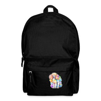 Pudel Wasserfarben - Rucksack - Schwarz - Vorne