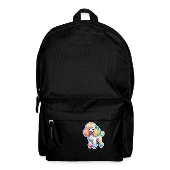 Pudel Wasserfarben - Rucksack - Schwarz - Vorne