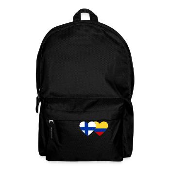 Finland Colombia Flag Heart - Backpack - black - Front