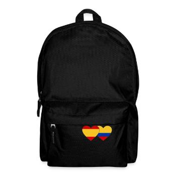Spain Colombia Flag Heart - Backpack - black - Front
