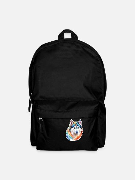 Siberian Husky Wasserfarben - Rucksack - Schwarz