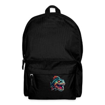 piranha angry combative motivational sport - Backpack - black - Front