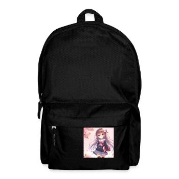 Girl Japanese cartoons manga - Backpack - black - Front