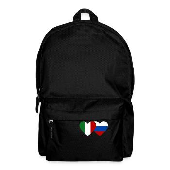 Italy Russia Flag Heart - Backpack - black - Front