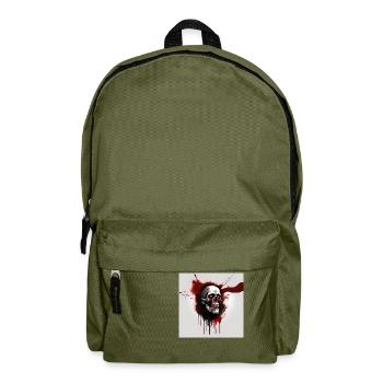 Horror Chic: Stylisches T-Shirt für Halloween-Fans - Rucksack - Olivgrün - Vorne