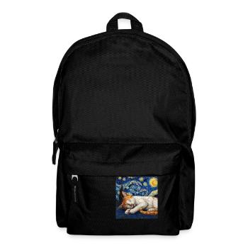 Cat Van Gogh Starry Night - Backpack - black - Front