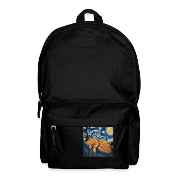 Cat Van Gogh Starry Night - Backpack - black - Front