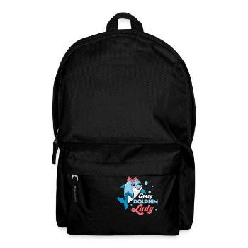 Crazy Dolphin Lady Beach Vacation Marine Biology - Backpack - black - Front