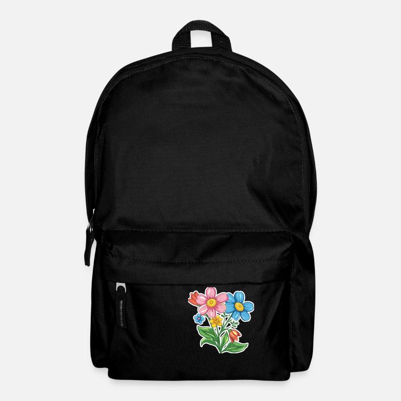 Blumen - Rucksack - Schwarz