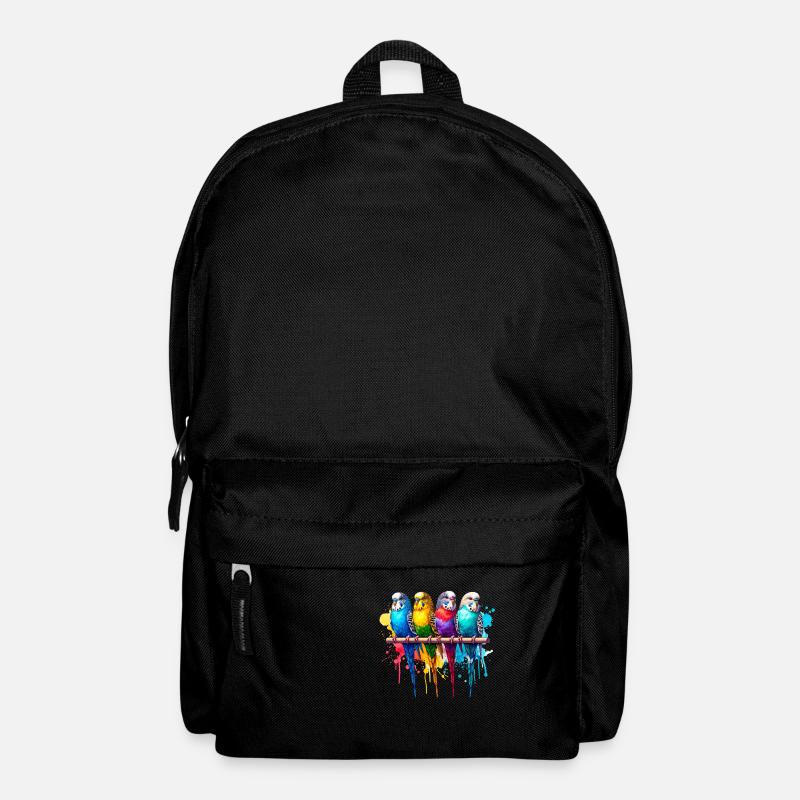 Bunte Wellensittiche - Rucksack - Schwarz