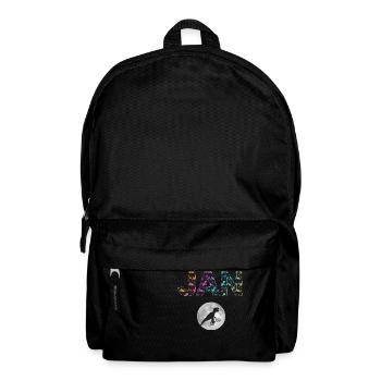 JAN - Schöner Jungen Name mit Dinosaurier - Rucksack - Schwarz - Vorne