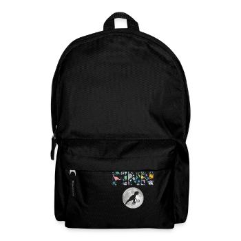 FINN - Beau prénom de garçon avec dinosaure - Sac à dos - noir - Devant