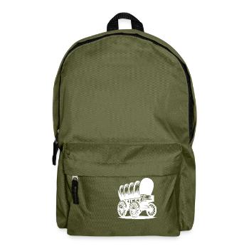 Classic Horse Covered Wagon - Backpack - olive green - Front