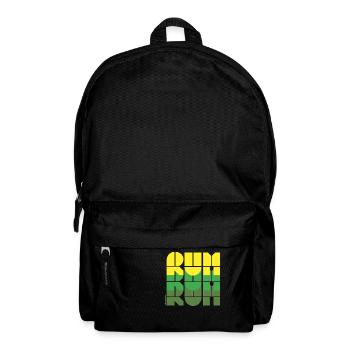 Rum Love Design in Neon Grün Dunkelgrün - Rucksack - Schwarz - Vorne