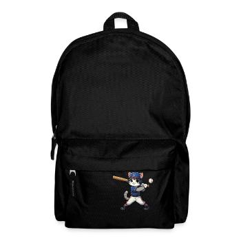 Sportkatze: Baseballspieler - Rucksack - Schwarz - Vorne