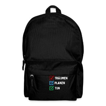 Plan de rêve faire liste de contrôle conception coloré rouge bleu - Sac à dos - noir - Devant