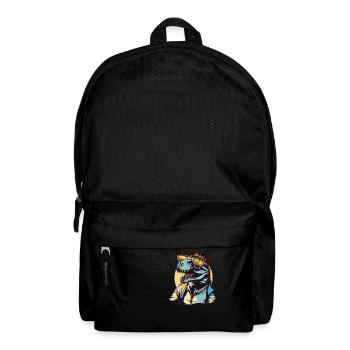 Dinosaurier Coolness: Dein Dino im Retro-Style - Rucksack - Schwarz - Vorne