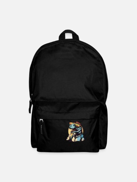 Dinosaurier Coolness: Dein Dino im Retro-Style - Rucksack - Schwarz