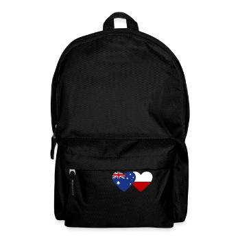 Drapeau de l’Australie et de la Pologne Coeur - Sac à dos - noir - Devant