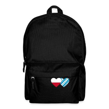 Poland Bavaria Flag Heart - Backpack - black - Front