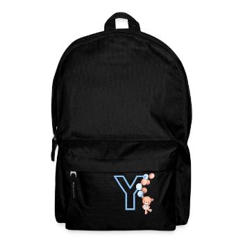 Blauer Buchstabe Y Bär - Rucksack - Schwarz - Vorne