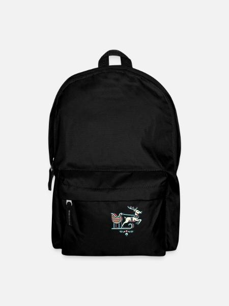 Rentier am Schlitten - Rucksack - Schwarz