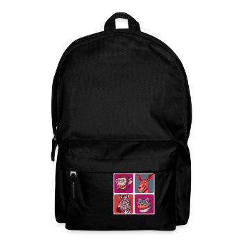 Smile Animals Kangaro Ape Zebra Frog Halloween - Backpack - black - Front