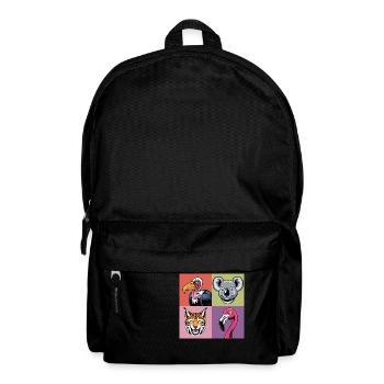 Pop-art Koala Luchs Geier Flamingo bunt Smile - Rucksack - Schwarz - Vorne