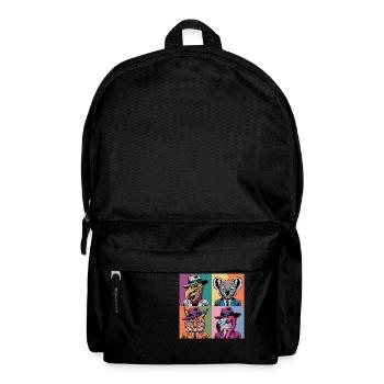 Pop Art Colorful Suits Vulture Flamingo Lynx Koala - Backpack - black - Front