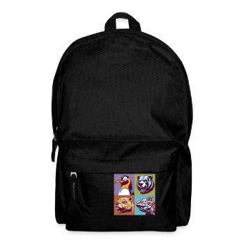 Pop Art Colorful Beaver Penguin Bear Chameleon Colorful - Backpack - black - Front