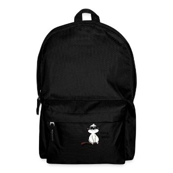 Lachendes Faultier mit Sonnenbrille auf Ast - Rucksack - Schwarz - Vorne