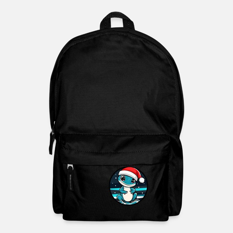 Echse Weihnachten Tier - Rucksack - Schwarz