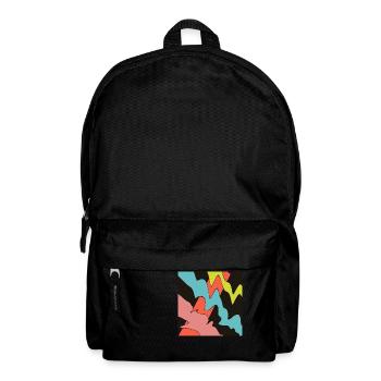 Viereck Orange, mit drei Muster. - Rucksack - Schwarz - Vorne