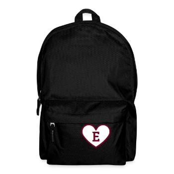 Letter e heart burgundy trendy sport - gift idea - Backpack - black - Front