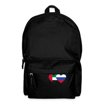 Vereinigte Arabische Emirate Russland Flagge Herz - Rucksack - Schwarz - Vorne