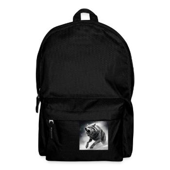 loup animal vecteur nature illustration design sauvage - Sac à dos - noir - Devant