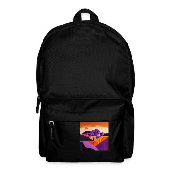 Wüste bei Sonnenuntergang - Rucksack - Schwarz - Vorne